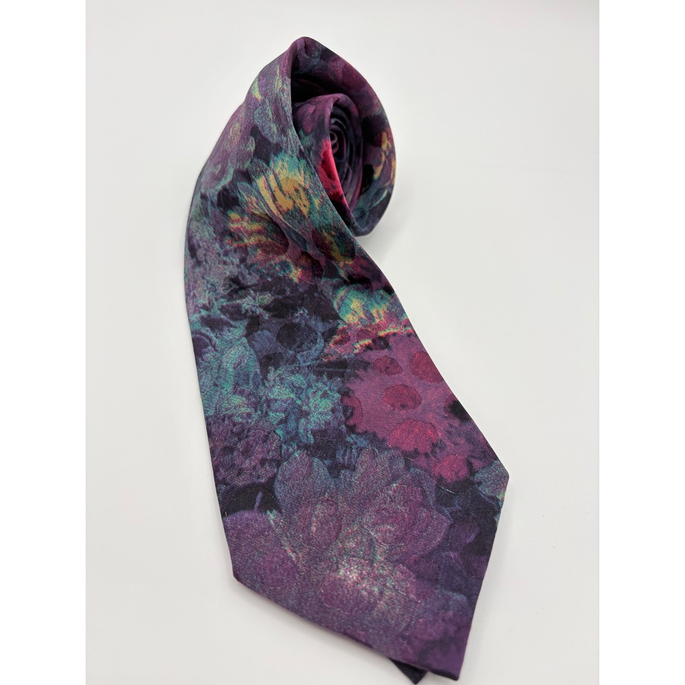 Vintage Brioni Italy 100% Silk Tie – Abstract Impressionist Luxury Art Deco